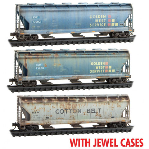 N WEATHERED COVERED 3-BAY HOPPER 3-PACK SSW