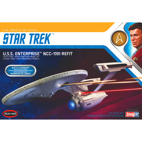 POLAR LIGHTS 1/1000 Star Trek Wrath of Khan USS Enterprise NCC1701 Refit (Snap)