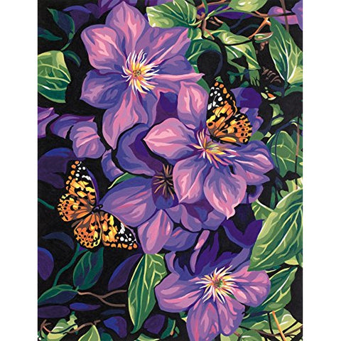 DIMENSIONS  Clematis & Butterflies Paint by Number (11"x14")