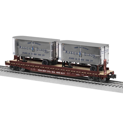 O FLATCAR W/TRAILERS PRR