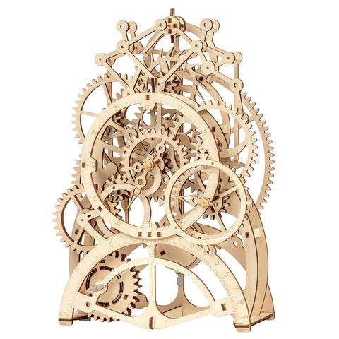 ROKR Mechanical Wood Models; Pendulum Clock - with wind-up spring