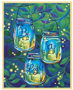 DIMENSIONS Be A Light (Mason Jars Hanging from Tree) Paint by Number (11"x14")