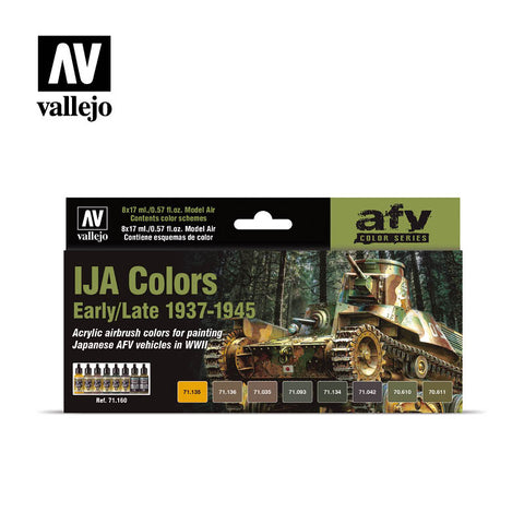 VALLEJO 17ml Bottle IJA Camo Early/Late 1939-45 Model Air Paint Set (8 Colors)