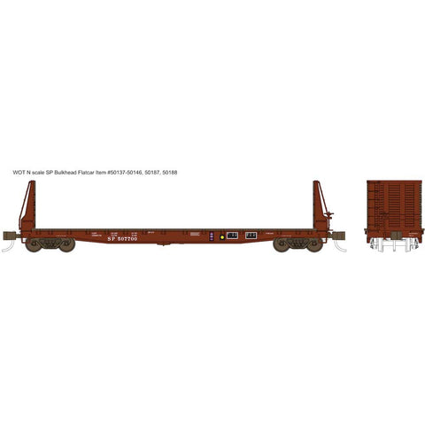 N 53' 70T WELDED FISHBELLY BULKHEAD FLATCAR SP