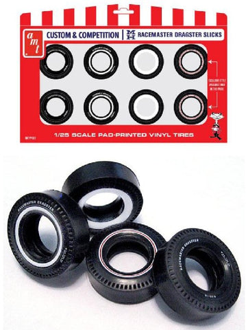 AMT 1/25 M&H Racemaster Dragster Slick Tires Pack (8)