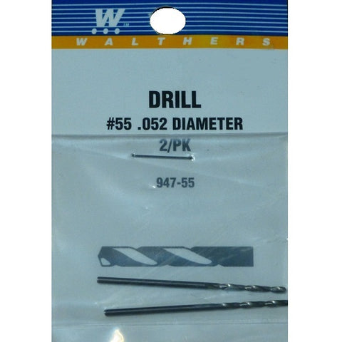 WALTHERS Drill Bit - pkg(2) -- #55 - .052" Diameter