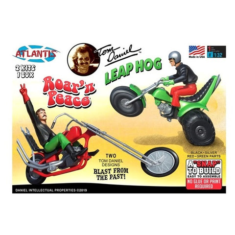 ATLANTIS 1/32 Tom Daniel's Roar' N Peace Motorcycle & Leap Hog 3-Wheeler (Snap)