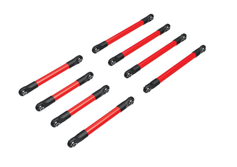 TRAXXAS TRX-4M Suspension link set F & R, 6061-T6 aluminum (red-anodized)