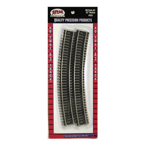 ATLAS HO Code 83 22" Radius Curved Track (6)