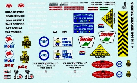 GOFER 1/24-1/25 Service Truck Logos.