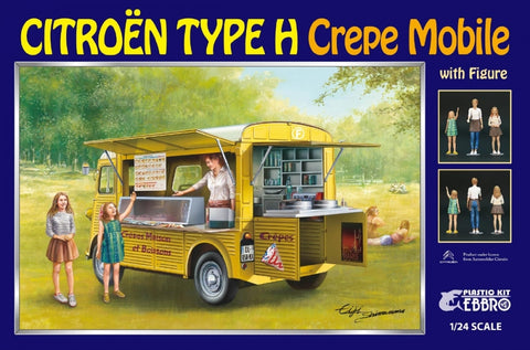 EBBRO 1/24 Citroen Type H Mobile Food (Crepe) Truck w/Interior Details & Figures