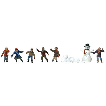 WOODLAND SCENICS HO Figures: Snowball Fight
