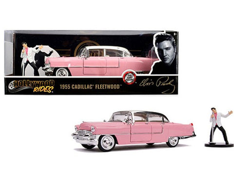 JADA 	1/24 1955 Cadillac Fleetwood Pink w/Elvis Presley Figure