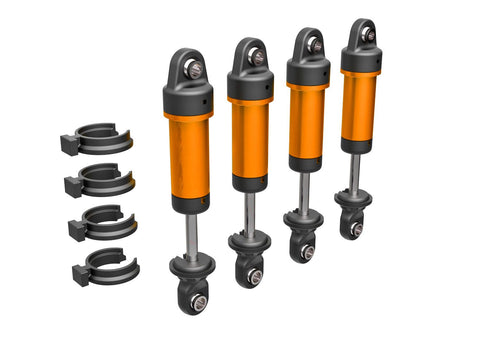 TRAXXAS TRX-4M Shocks, GTM, 6061-T6 aluminum (orange-anodized) (fully assembled w / o springs) (4)