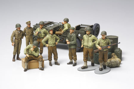 TAMIYA 1/48 WWII US Infantry at Rest (9) & Jeep