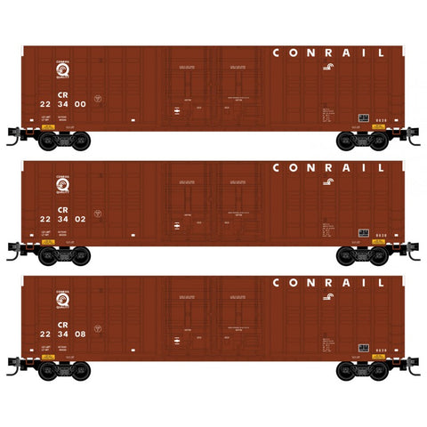 N 50' BOXCAR CONRAIL 3-PACK