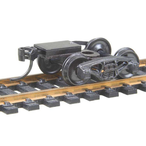 KADEE #502 Bettendorf 50-Ton Fully Sprung Metal Trucks w/Whisker(R) Couplers - Kit -- Code 110 (.110") 33" Smooth-Back RP-25 Wheels 1 Pair