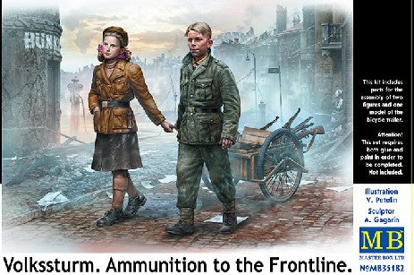 MASTERBOX 1/35 Children (2) w/Ammo Cart Heading to the Frontline