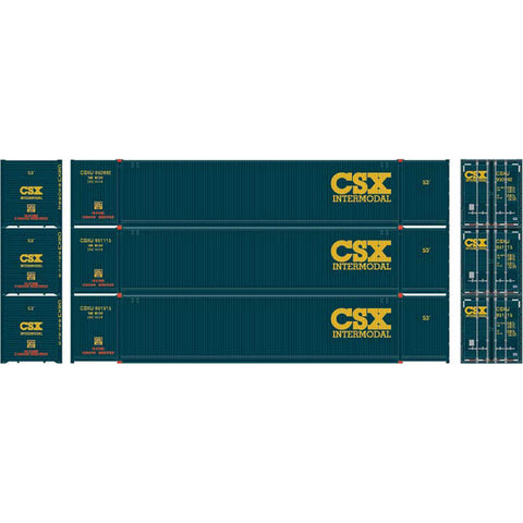HO 53' CONTAINERS 3-PACK CSX INTERMODAL