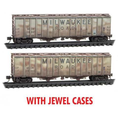 N 50' 2-BAY COVERED HOPPER 2-PACK WEATHERED MILW