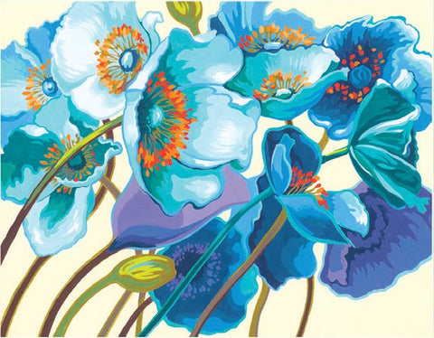 DIMENSIONS Blue Poppies (Flowers) Paint by Number (11"x14")
