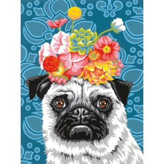 DIMENSIONS Social Anxiety Dog  PUG Paint by Number (9"x12")