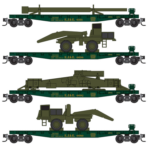 N 45' FLATCAR SET W / "ATOMIC ANNIE" CANNON