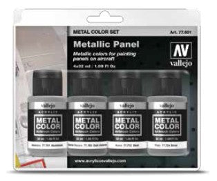 VALLEJO 32ml Bottle Metallic Panel Aircraft Metal Color Paint Set (4 Colors)