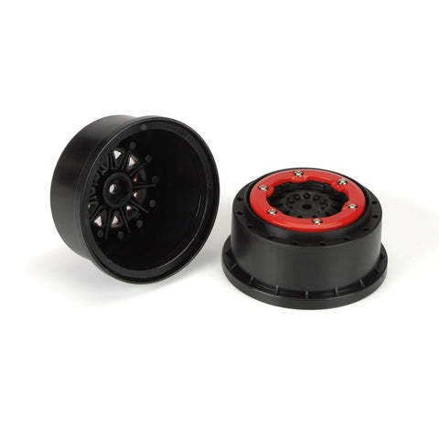 PROLINE ProTrac F-11 Front/Rear 2.2"/3.0" 12mm SC Wheels (2) Red/Blk