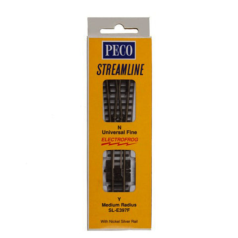 PECO N SL-E397F Y Turnout, Medium Radius