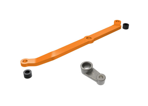 TRAXXAS TRX-4M Steering link, 6061-T6 aluminum (orange-anodized) & servo horn, metal