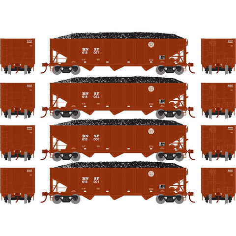 HO 40' 3-BAY COAL HOPPERS BNSF 4-PACK