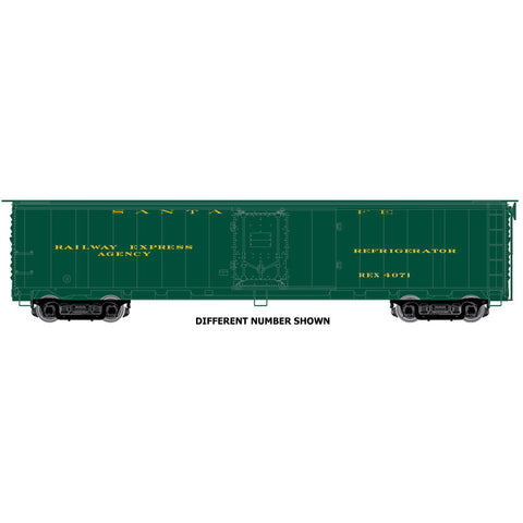 ATLAS HO ACF/REA Steel Express Reefer - Ready to Run - Master(R) -- Santa Fe REX #4056 (dark green, gold)
