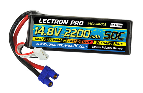 LECTRONPRO LIPO 14.8V 4S 2200mah 50C W/ EC3