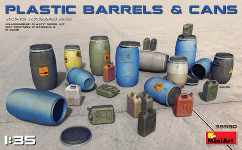MINIART 1/35 Plastic Barrels & Cans (12 each)