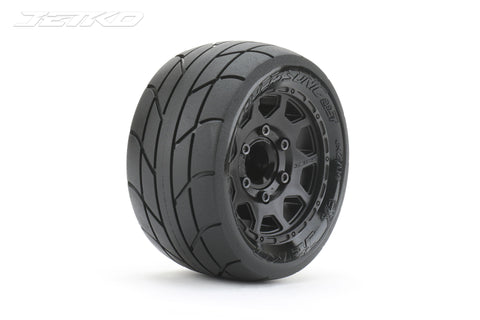 JETKO 1/10 ST 2.8 Tires Mounted on Black Claw Rims, 12mm Hex, 0" Off