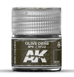 AKI Real Colors: Olive Drab Nº9/Nº22 Acrylic Lacquer Paint 10ml Bottle