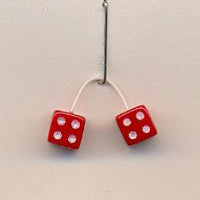 KENS 1/24-1/25 Red w/White Dots Fuzzi Dice