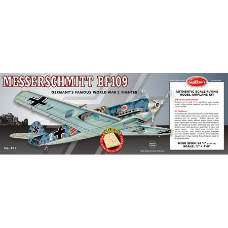 GUILLOWS 24-3/8" Wingspan BF109 Laser Cut Kit