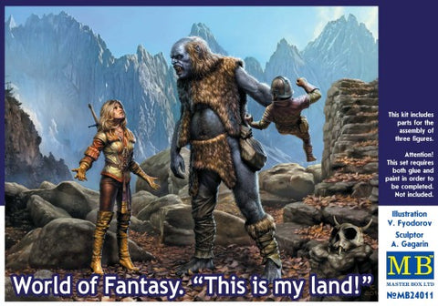MASTER BOX 1/24 World of Fantasy: Female Warrior & Giant Holding Gnome (3)
