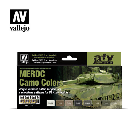 VALLEJO 17ml Bottle US Army MERDC Camo Vehicles Model Air Paint Set (8 Colors)