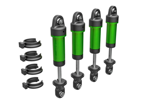 TRAXXAS TRX-4M Shocks, GTM, 6061-T6 aluminum (green-anodized) (fully assembled w / o springs) (4)