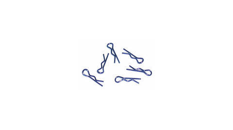 ASSOCIATED Body Clips, Metallic Blue, 6 Short