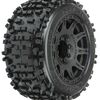 PROLINE Badlands F/R 3.8" MT Tires Mounted 17mm Blk Raid (2)