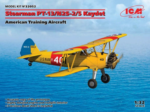 ICM 1/32 Stearman PT13/N2S2/5 Kaydet American Training Aircraft