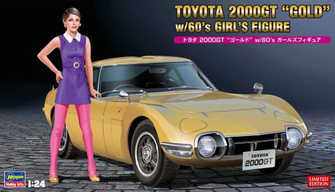 HASEGAWA  1/24 Toyota 2000GT Gold Car w/60s Girl Resin Figure (Ltd Edition)