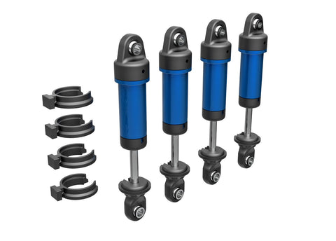 TRAXXAS TRX-4M Shocks, GTM, 6061-T6 aluminum (blue-anodized) (fully assembled w / o springs) (4)