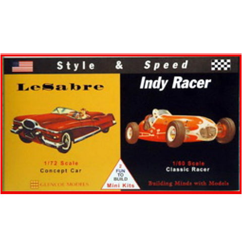 GLENCOE Style & Speed: 1/72 Buick LeSabre Concept Car & 1/60 Classic Indy Racer