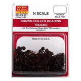 MICRO TRAINS N BROWN Roller Bearing w/ short ext. couplers 10pr (1030-10B)