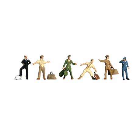 WOODLAND SCENICS HO Figures: Uniformed Travelers